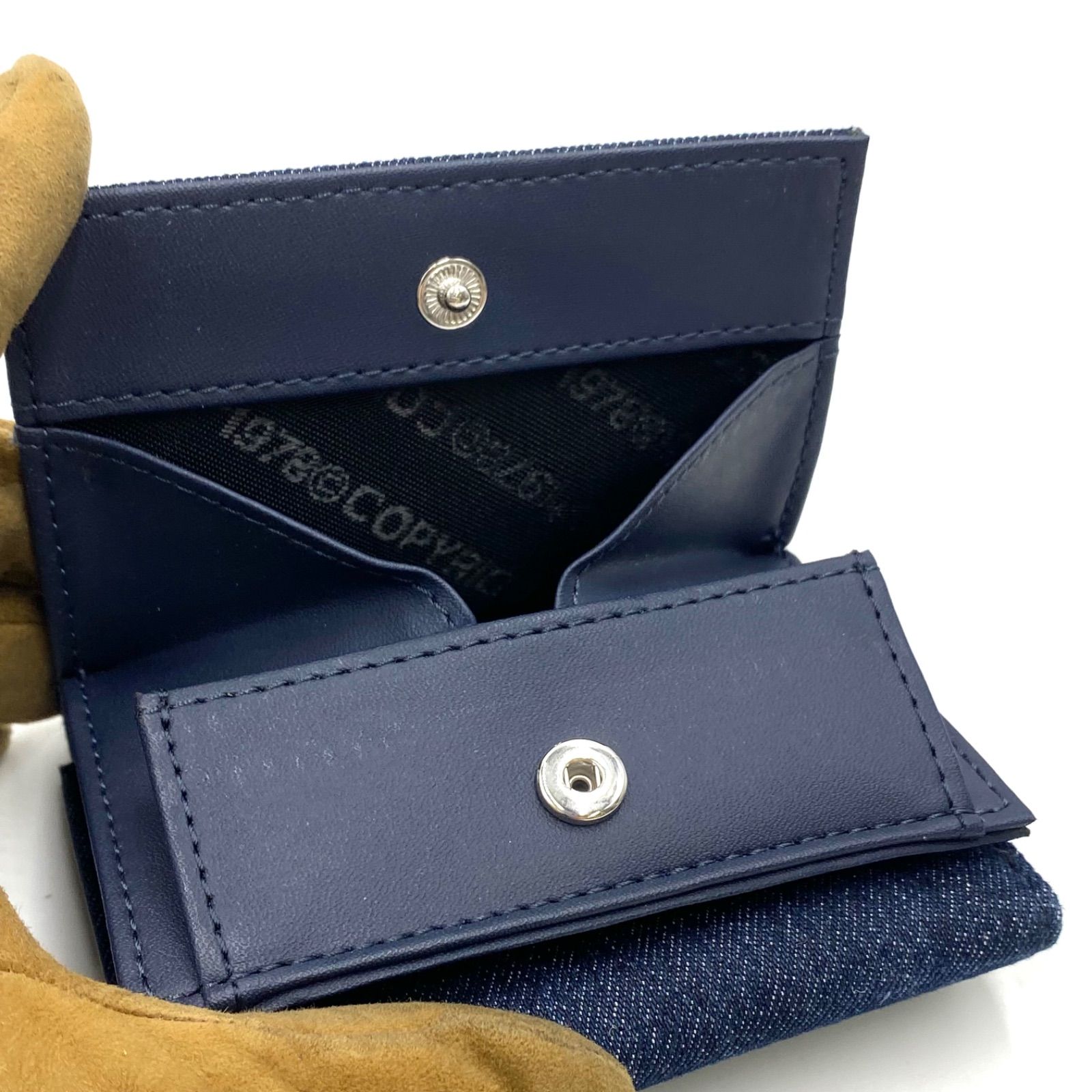美品 DIESEL ディーゼル 三つ折り 財布 ウォレット デニム ロゴ
