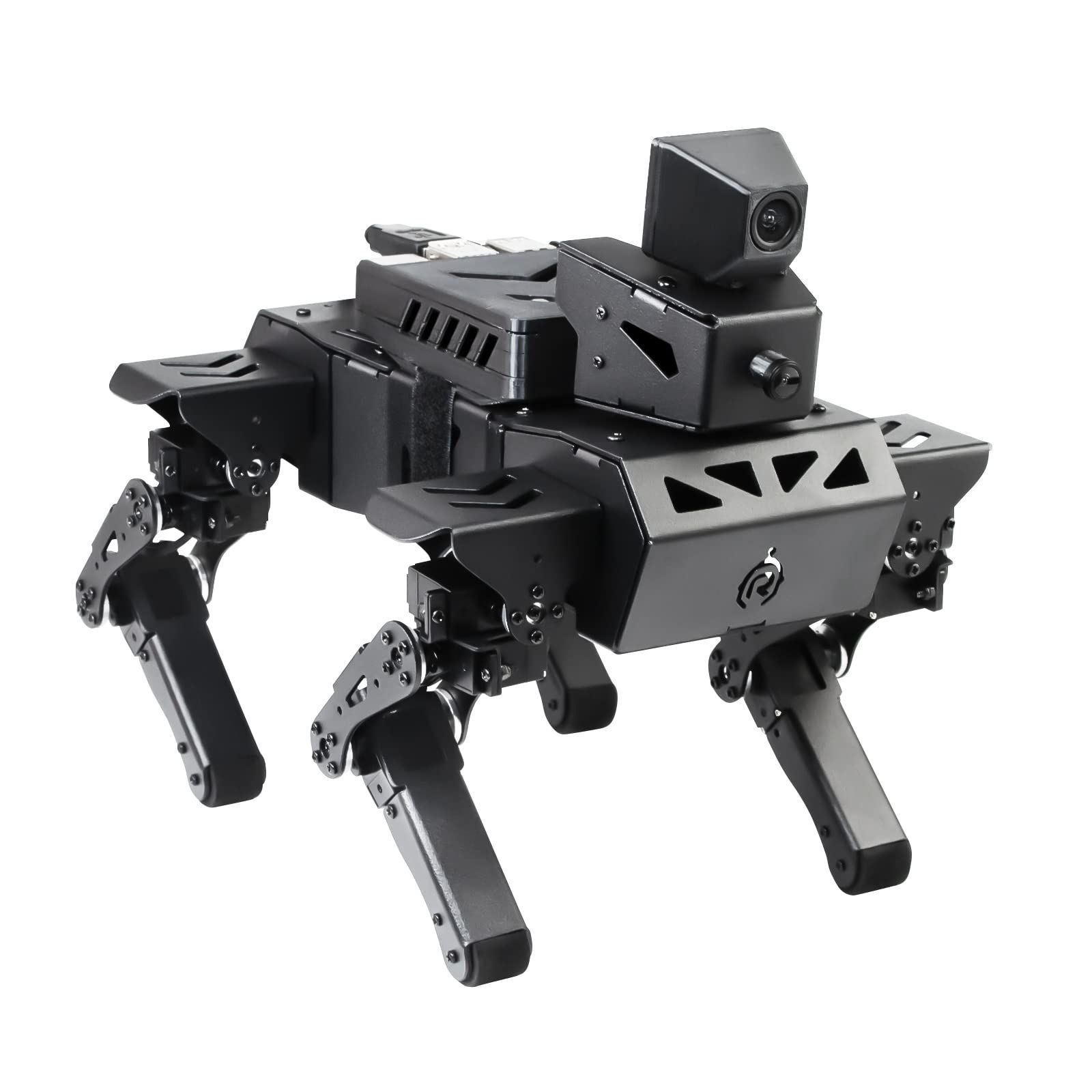 【在庫セール】4B (Pi コントロール 用、AI視覚認識インタラクションスマートロボットPythonプログラム可能、12DOFバイオニック歩行機械犬、カメラサーボ、RC 4GB付き) 4GB Pi Raspberry GEEKロボット犬キット XiaoR