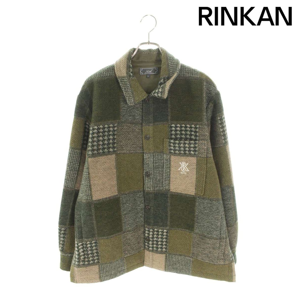 メンズ キス Patchwork Wool Coach Jacket パッチワークウールコーチ