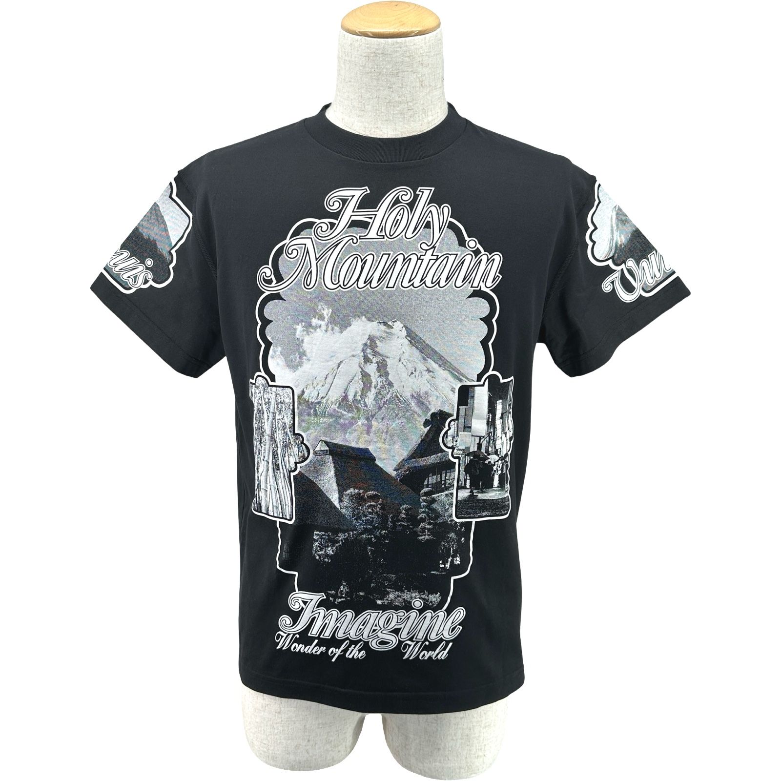 ルイ・ヴィトン LOUIS VUITTON ホーリーマウンテンプリント半袖Tシャツ HHY01W ブラック コットン メンズ 半袖Ｔシャツ