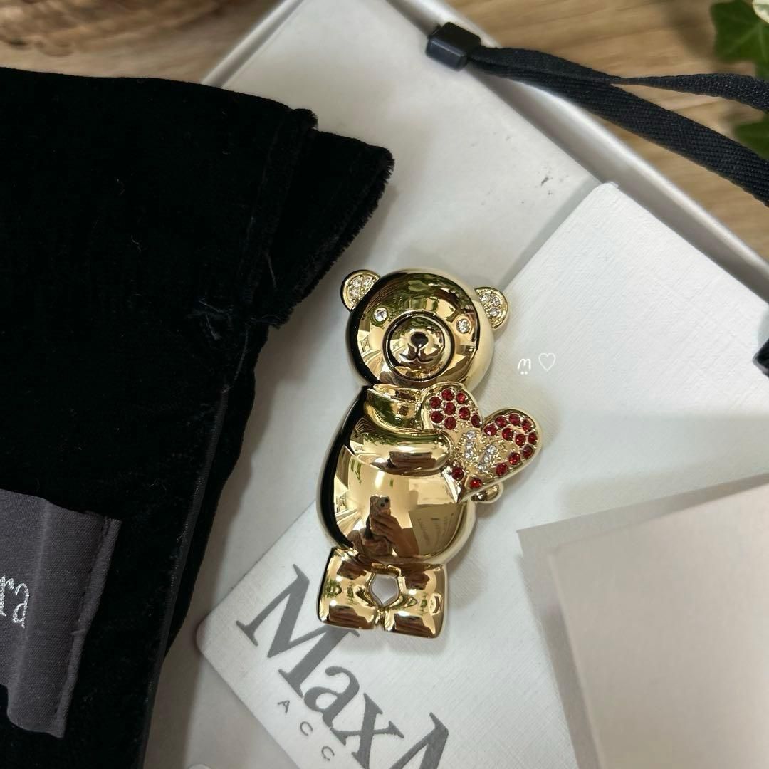 売れ筋在庫 新品 MaxMara SHINYメタル テディ ブローチ snow flake