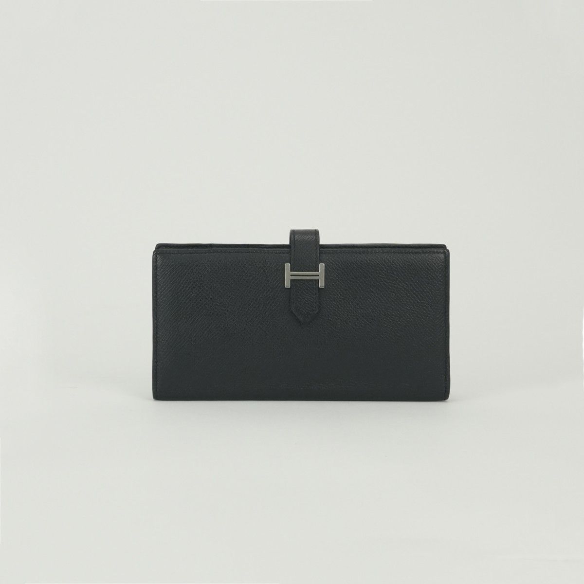 エルメス HERMES ベアンスフレ ベアン スフレ 財布 長財布 ロングウォレット エプソン ノワール Noir ブラック Black 黒 シルバー金具 ヴォーエプソン