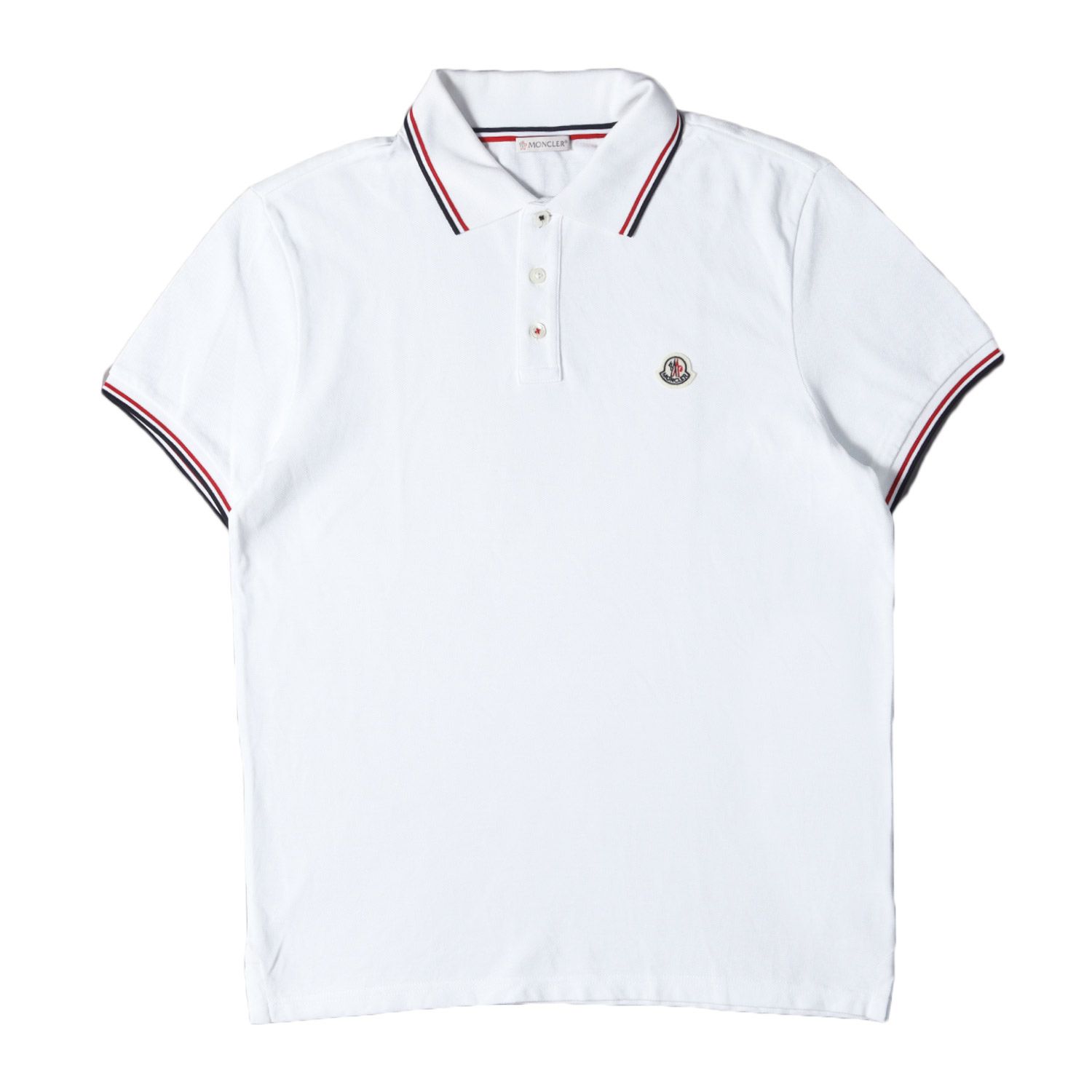 美品】MONCLER モンクレール ポロシャツ ホワイト 白 サイズ:M | ロゴ