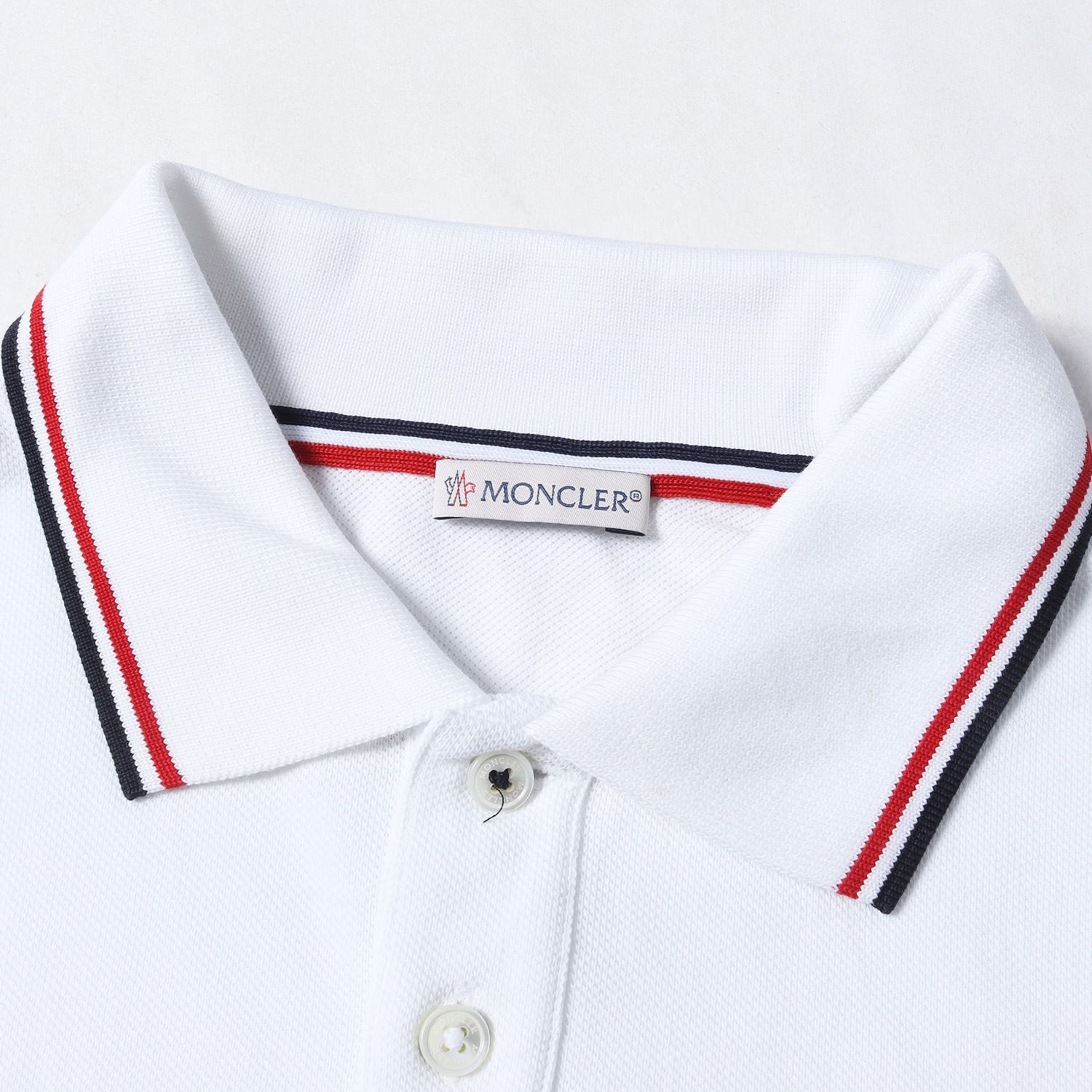 美品】MONCLER モンクレール ポロシャツ ホワイト 白 サイズ:M | ロゴ