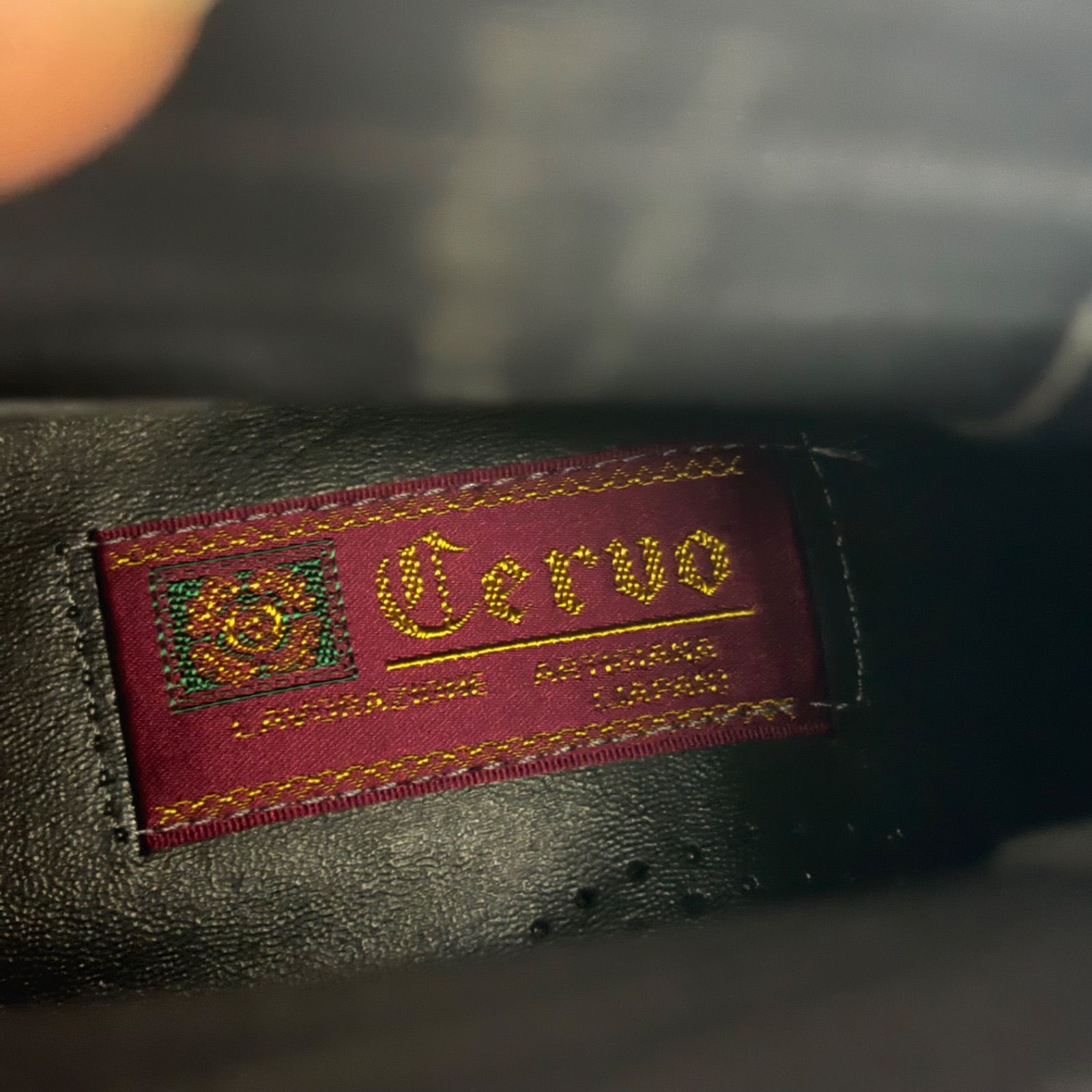 Cervo セルボ サイドゴアブーツ 26.5cm EEE 黒 パテントレザー クロコ型押し 極美品 本革底 革靴 エナメル