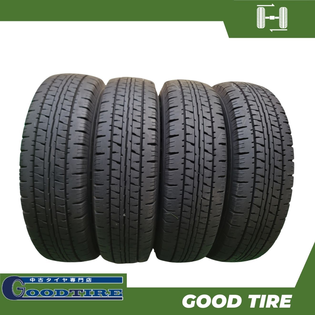 195/80R15 107/105LLT ダンロップ ENASAVE VAN01 2024年製 4本 夏用 8分山 中古タイヤ タイヤ ハイエース キャラバン（7584）