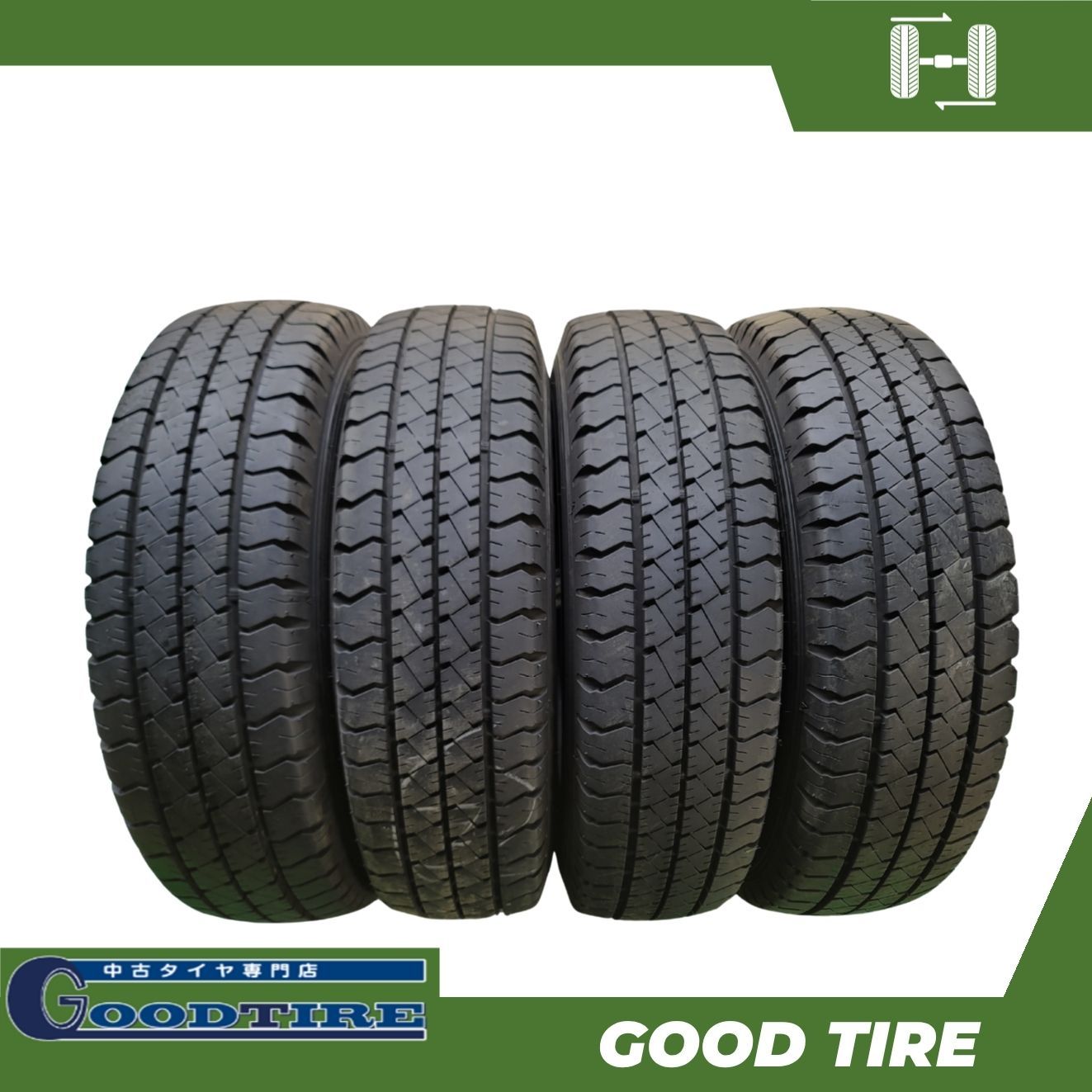 195/80R15 107/105NLT グッドイヤー CARGO PRO 2024年製 4本 夏用 8.5分山 中古タイヤ タイヤ ハイエース キャラバン（7589）