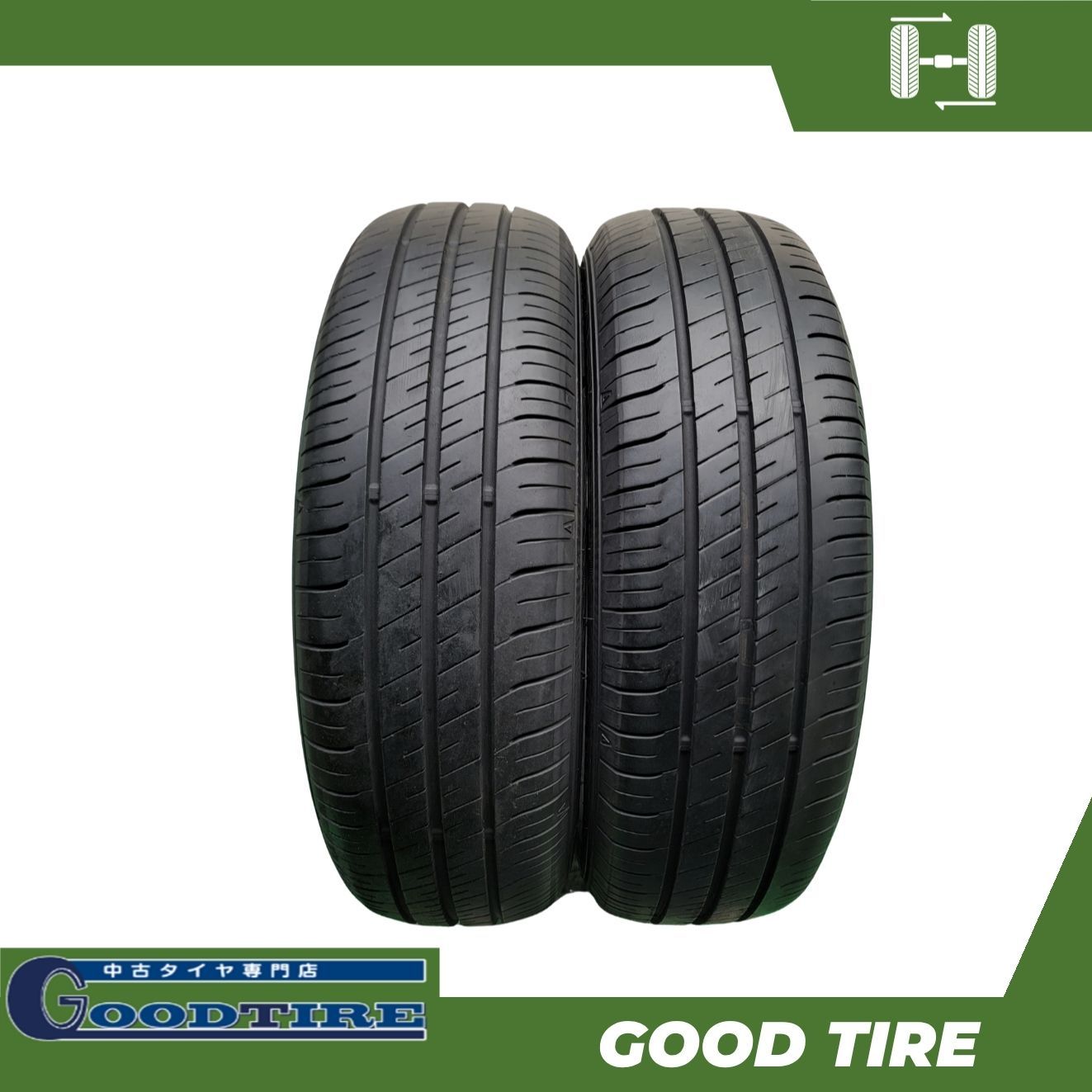 175/65R15 7分山 グッドイヤー EFFICIENT ECO EG02 2020年製 夏用 2本セット 中古タイヤ タイヤ アクア フィット ノート（7608）