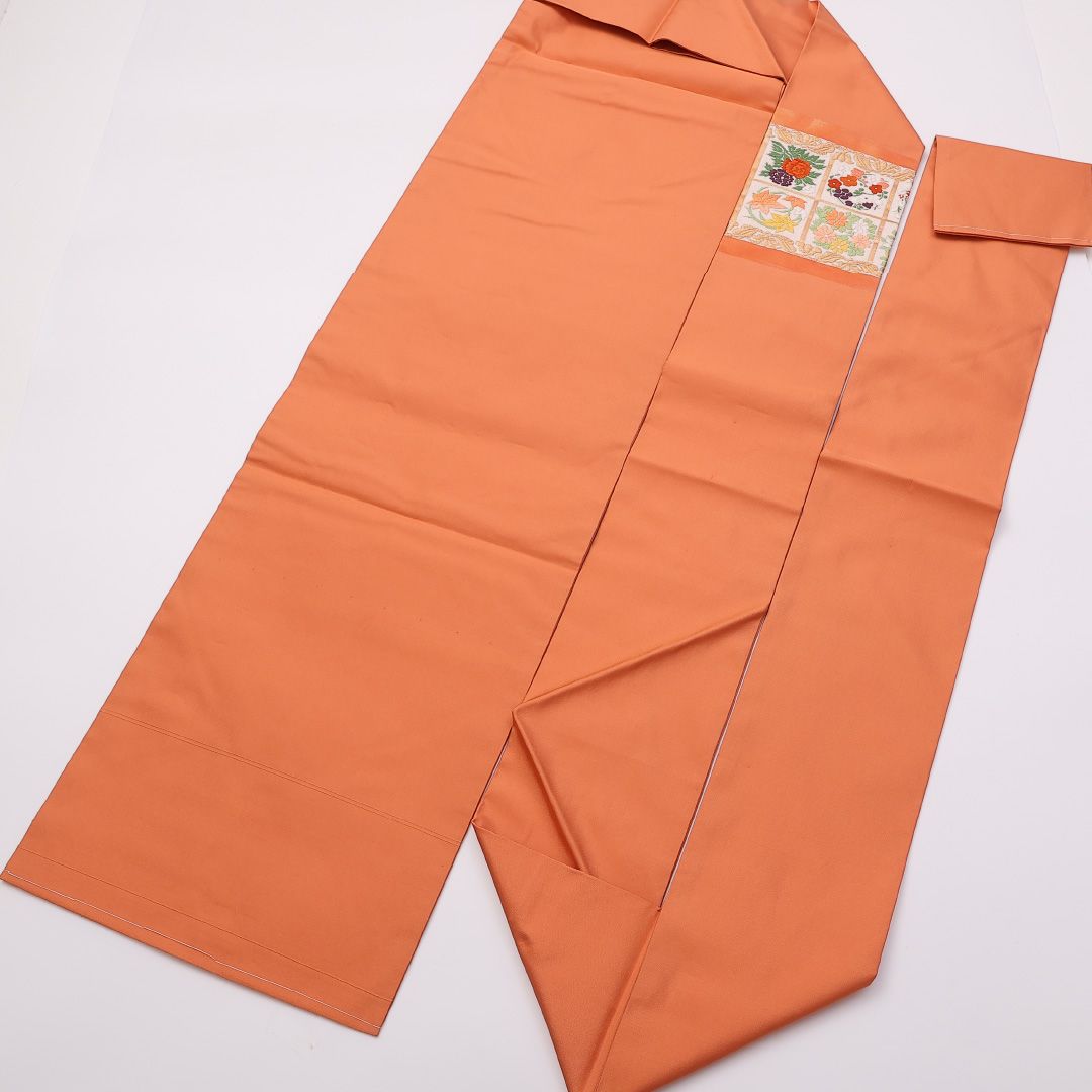 名古屋帯✩.*˚正絹．セミフォーマル リサイクル着物】名古屋帯 正絹 Aランク 名古屋仕立て 立涌 草花 帯丈