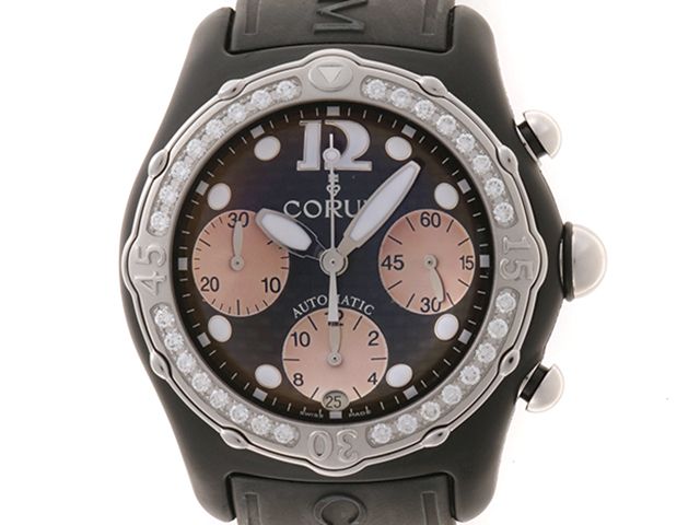 CORUM コルム ウォッチ バブルクロノ 時計 285.190.47 腕時計 ダイヤモンド/カーボン ブラウン ユニセックス【中古】
