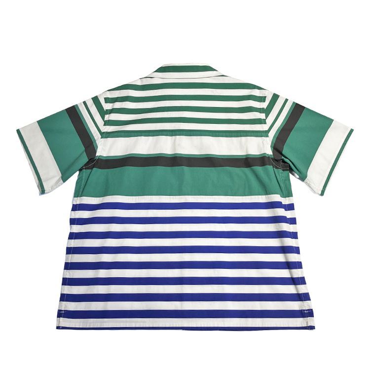PRADA プラダ × RAFSIMONS ラフシモンズ ボーダー ボウリング シャツ