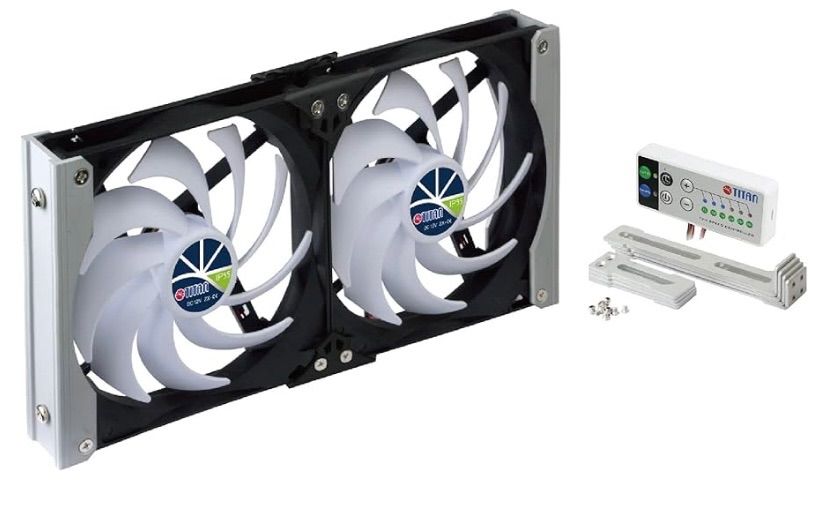 TITAN- TTC-SC20 車中泊／キャンピングカーファン/キャンパー/冷蔵庫排熱ファン/IP55防水防塵ファン搭載/自動温度制御/スピードコントローラー付き/ダブルファン/スピードコントローラー (120mm) 11,005円