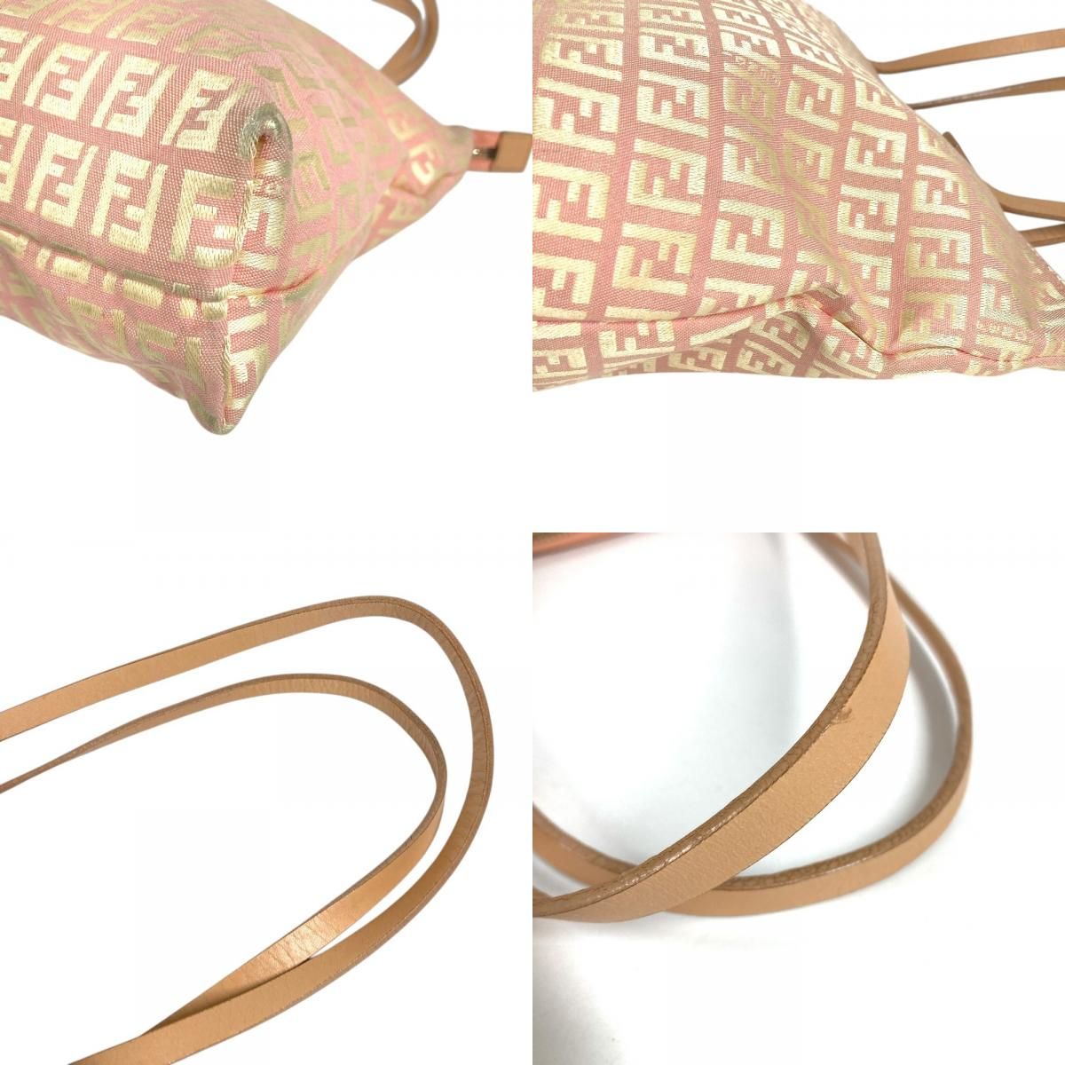 フェンディ FENDI ショルダーバッグ ズッキーノ キャンバス/レザー ピンクベージュ シルバー レディース 2354/8BR036 送料無料【中古】 e59935j FENDI - フェンディ FENDI ショルダーバッグ ズッキーノ キャンバス