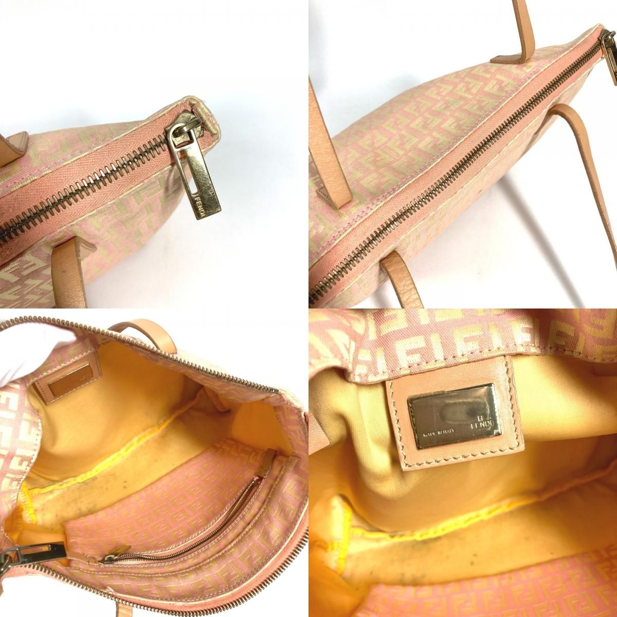 フェンディ FENDI ズッキーノ カバン トートバッグ ハンドバッグ 肩掛け ショルダーバッグ キャンバス/レザー ベージュ FENDI - フェンディ FENDI ズッキーノ トートバッグ バッグ キャンバス