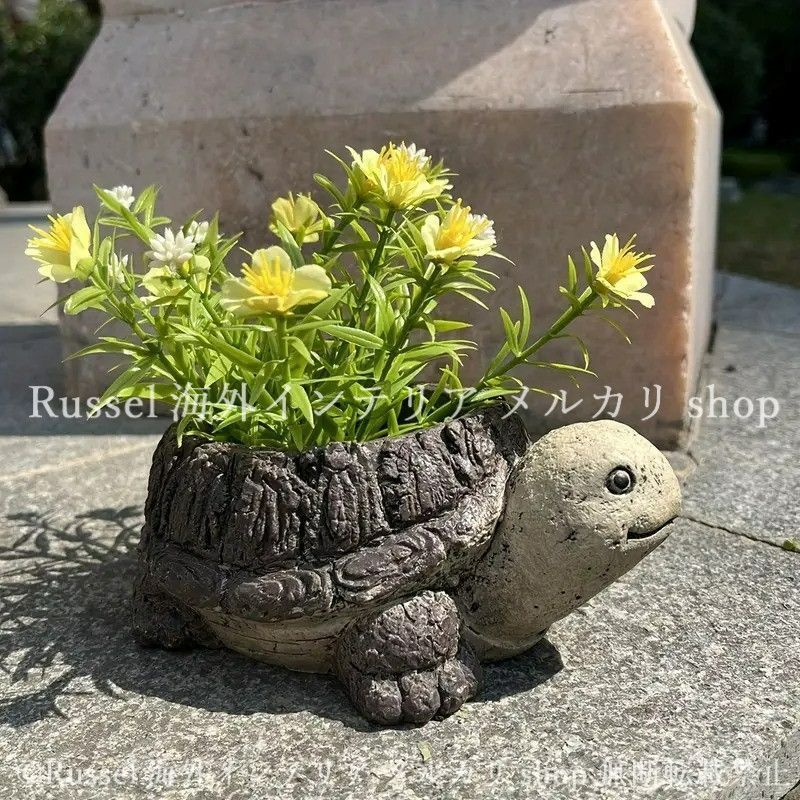 プランター カメ かめ 樹脂 亀 鉢植え 植木鉢 かわいい アニマル 動物 ガーデニング 雑貨 ガーデン雑貨 ガーデンインテリア ガーデン インテリア 庭の装飾 お洒落 おしゃれ 4-7