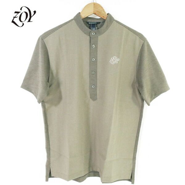 60%OFF 新品 ゾーイ ZOY シャツ 1003 HCS709 L-LLサイズ ベージュ メンズ カットソー スタンドカラー モックネック ポリエステル100% Primeflex 春夏 ゴルフウェア 071442025
