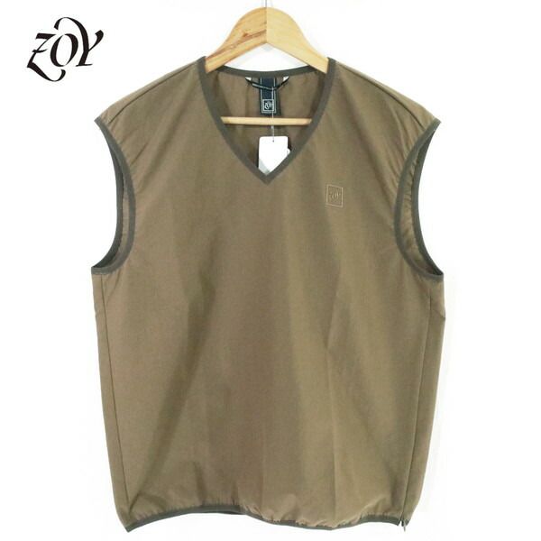 60%OFF 新品 ゾーイ ZOY ベスト 1004 HCS716 LL-3Lサイズ ライトブラウン メンズ カットソー ポリエステル100% ストレッチ 通気性 COOL DOT'S 春夏 ゴルフウェア 071442113