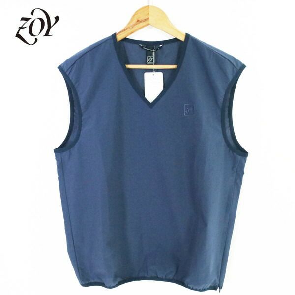 60%OFF 新品 ゾーイ ZOY ベスト 1001 HCS717 S-Mサイズ ブルー メンズ カットソー ポリエステル100% ストレッチ 通気性 COOL DOT'S 春夏 ゴルフウェア 071442113