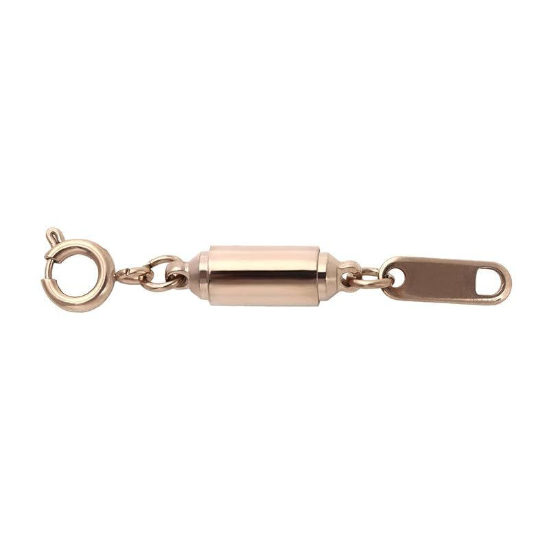 【新品】 PLUSTER ネックレス 金具 マグネット (ピンクゴールドカラー) ステンレス304 シンプル アジャスター (専用ポーチ付き)/ 女性 男性 レディース メンズ ジュエリー アクセサリー 誕生日 プレゼント