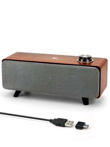 OROW PC スピーカー サウンドバー スピーカー 卓上 木製 テレビ/スマホ/パソコン用 Soundbar 10W出力 重低音 デスクトップスピーカー有線 usb接続 スピーカー(S207)as 5e2ce891