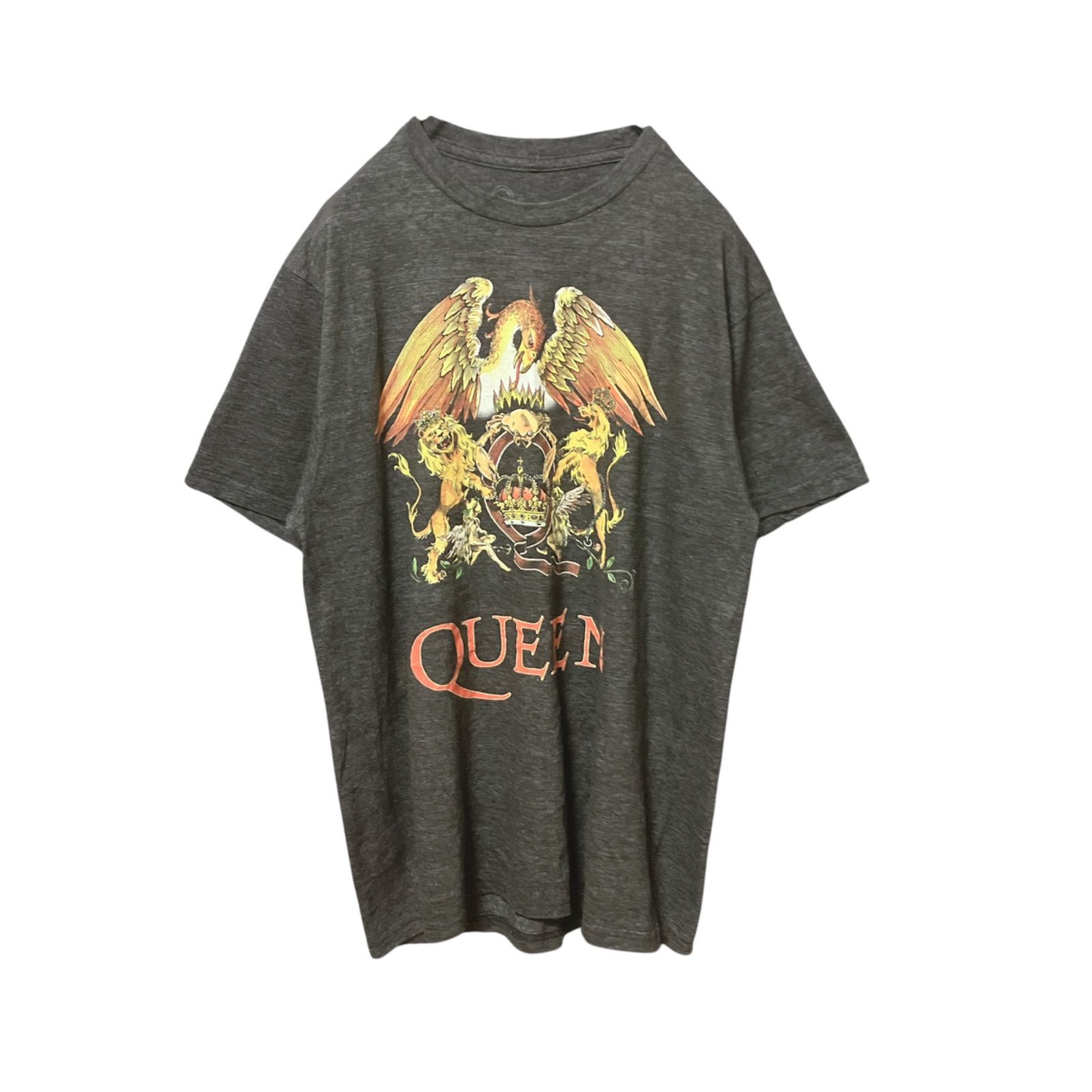 状態良好】QUEENクイーン バンドTシャツ 紋章ロゴ エンブレム 霜降り 