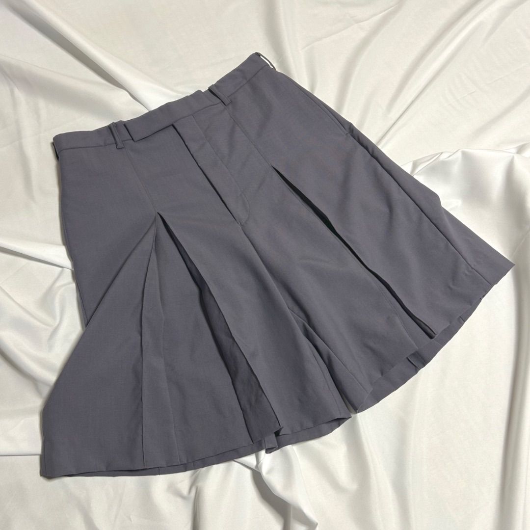 LITTLEBIG ショートスラックスパンツ 日本製 プリーツ フレア ワイドシルエット