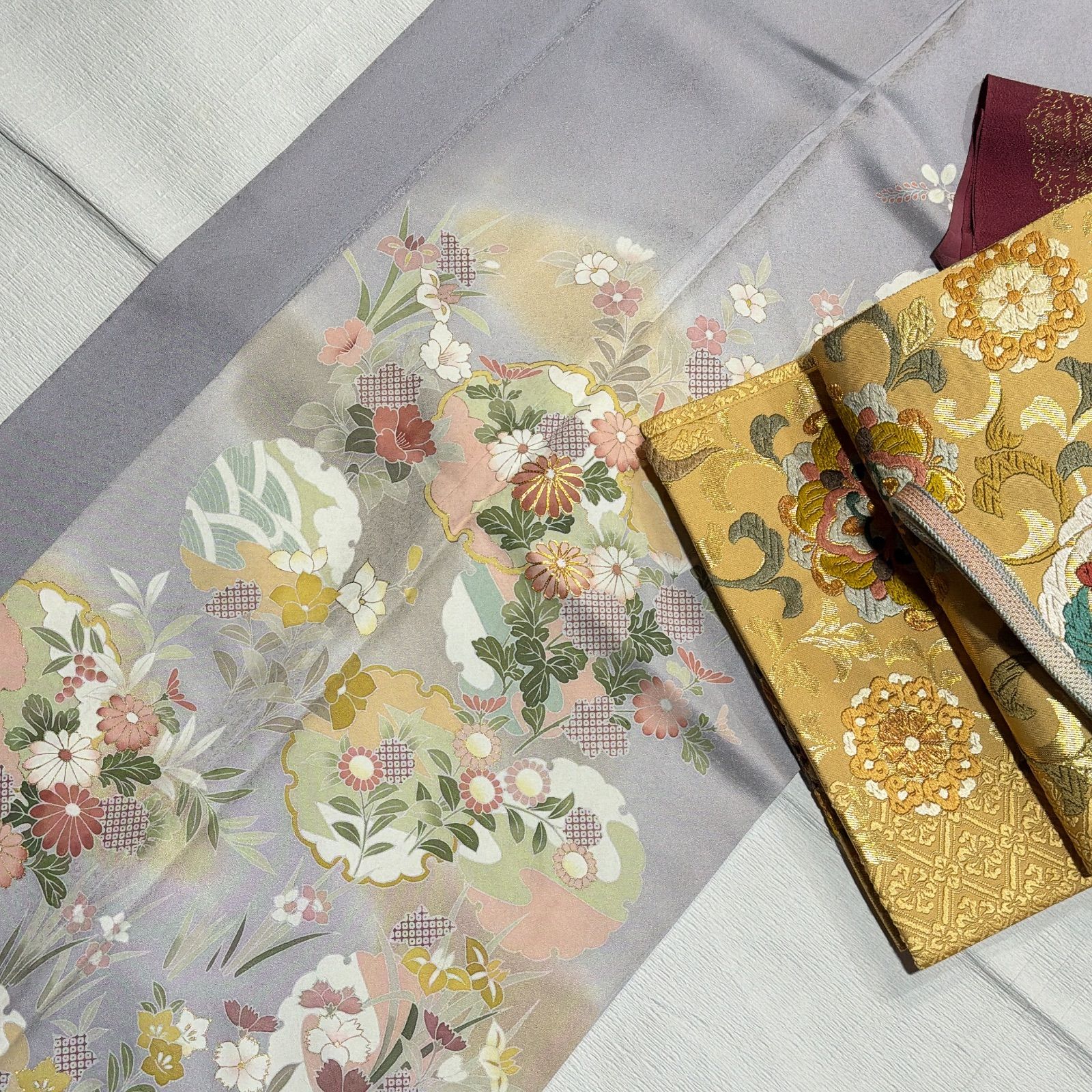 美品 正絹 金駒刺繍 駒 袋帯 訪問着 セット 正絹 袋帯 金駒刺繍 - メルカリ