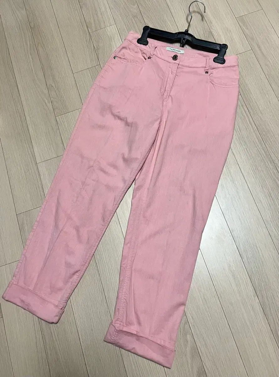 ハンサム フォームザストア コットンロールアップピンク パンツ 春 夏 コットン パンツ いちごミルク コットンキャンディ