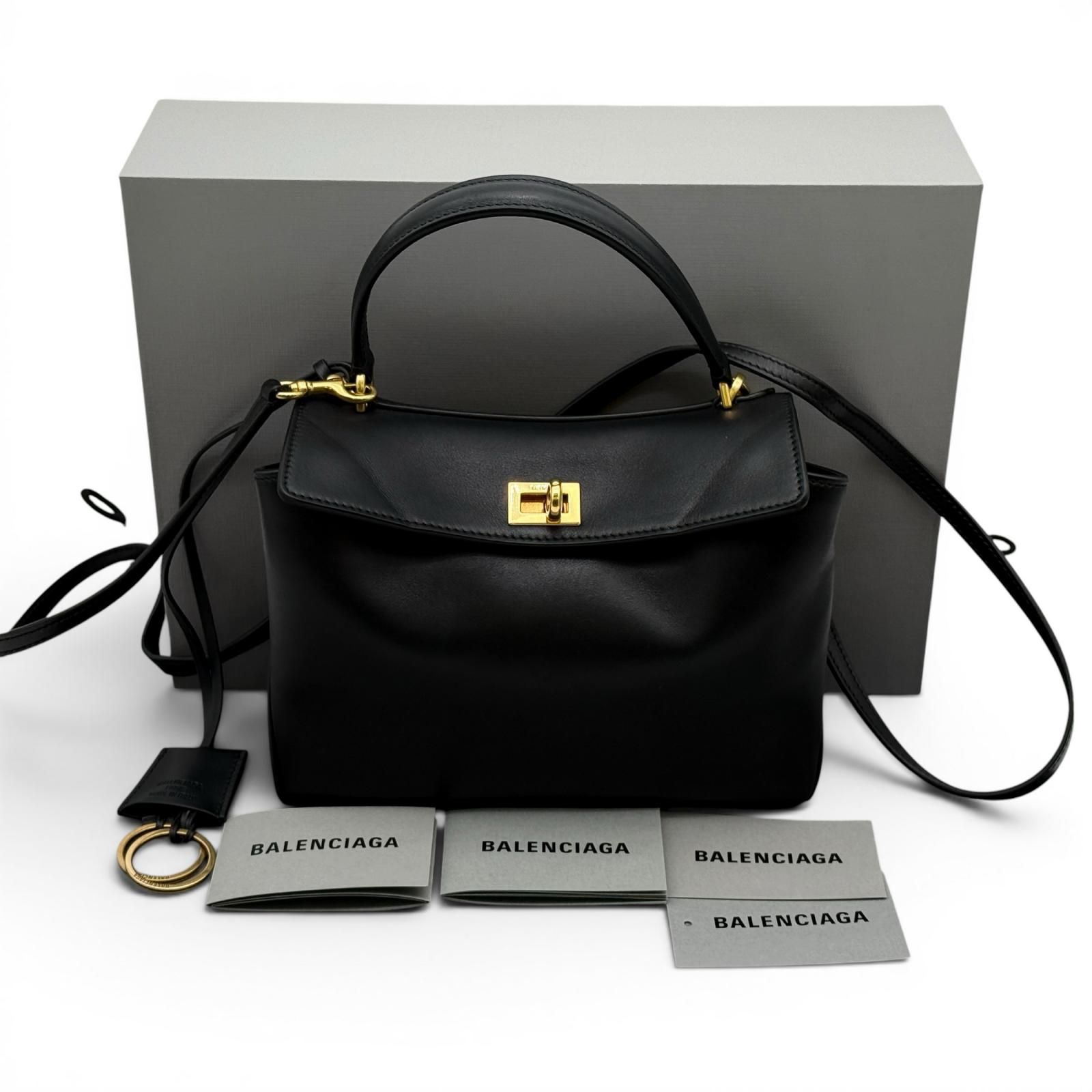 BALENCIAGA バレンシアガ ロデオ レザー 2WAYハンドバッグ ブラック 