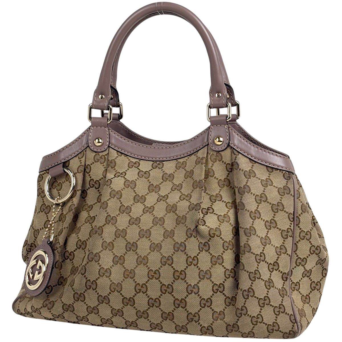 グッチ GUCCI GG柄 スーキー ハンドバッグ トートバッグ GGキャンバス ベージュ ブラウン 211944 レディース 【中古】