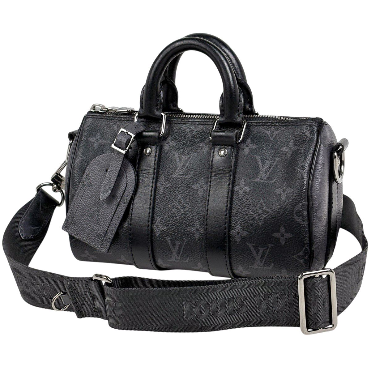 ルイ・ヴィトン Louis Vuitton キーポル バンドリエール25 2WAY モノグラムリバース トートバッグ モノグラムエクリプス ノワール(ブラック) グレー M46271 メンズ 【中古】