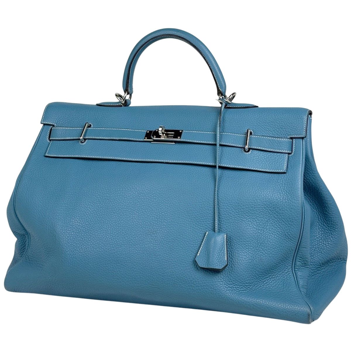 エルメス HERMES ケリー50 ヴォヤージュ 2WAY ハンドバッグ トゴ ブルージーン □H レディース 【中古】