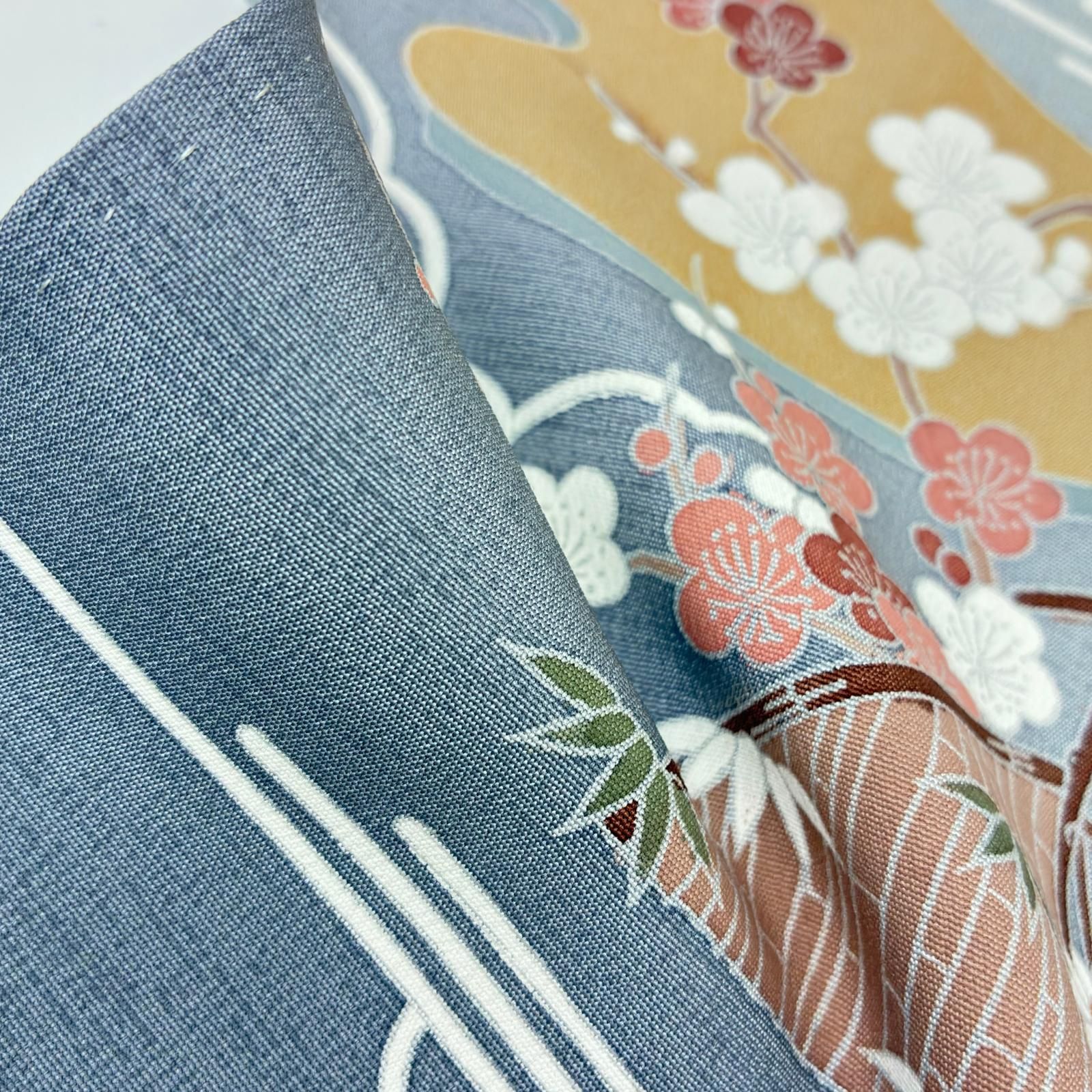 【新品値下】パールトーン加工 コート地  夕貴きもの 正絹 絵羽反物  京都室町 パールトーン加工】お仕立て上がり 正絹帯 専用パールトーン加工