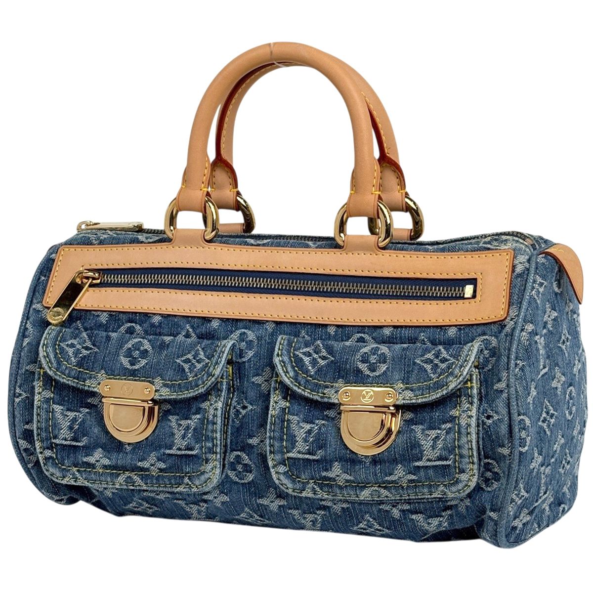 ルイ・ヴィトン Louis Vuitton ネオ スピーディ ボストンバッグ ハンドバッグ モノグラムデニム ブルー M95019 レディース 【中古】