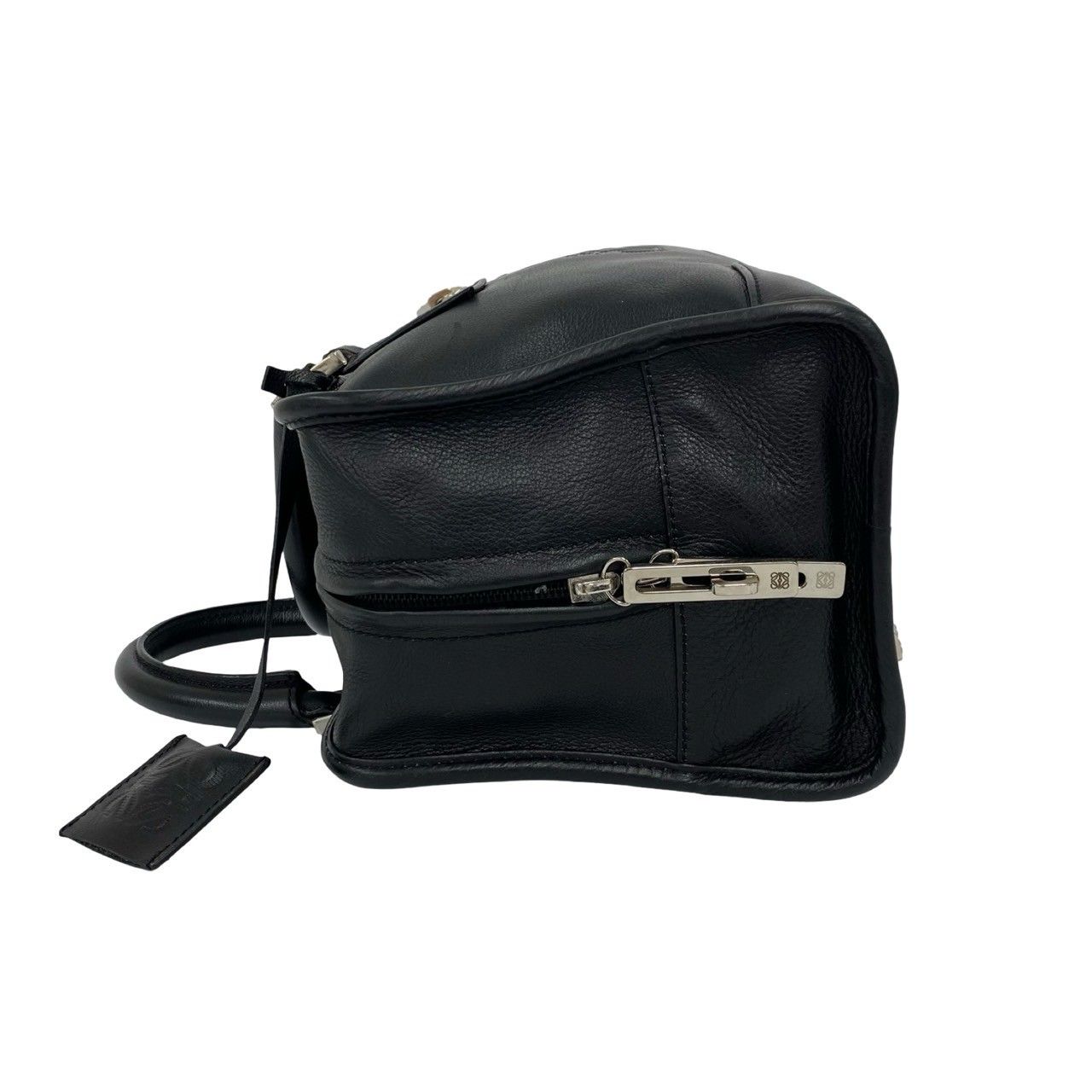 ほぼ未使用 袋付き LOEWE ロエベ アマソナ28 アナグラム ロゴ レザー 本革 2way ショルダーバッグ ハンドバッグ ブラック ホワイト 28453 LOEWE（ロエベ） 極 美品 ヴィンテージ アマソナ 28 アナグラム ロゴ