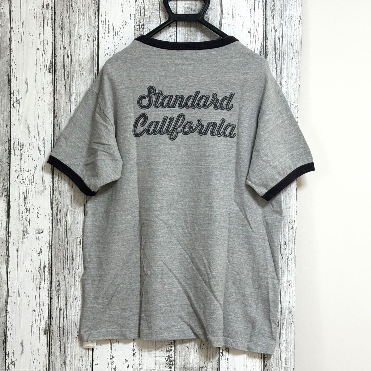 SD US Cotton Script Logo Ringer T スタンダードカリフォルニア 