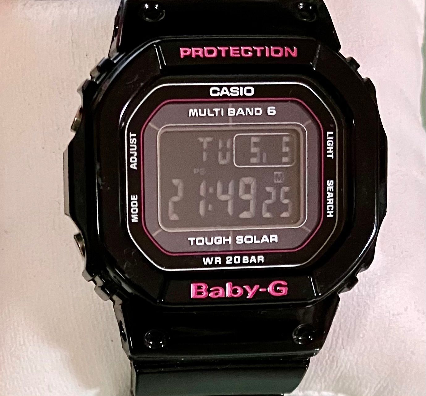 ★稼働品★CASIO カシオ★Baby-G BGD-5000★タフソーラー★電波 ソーラー★ブラック 防水★レディース腕時計★