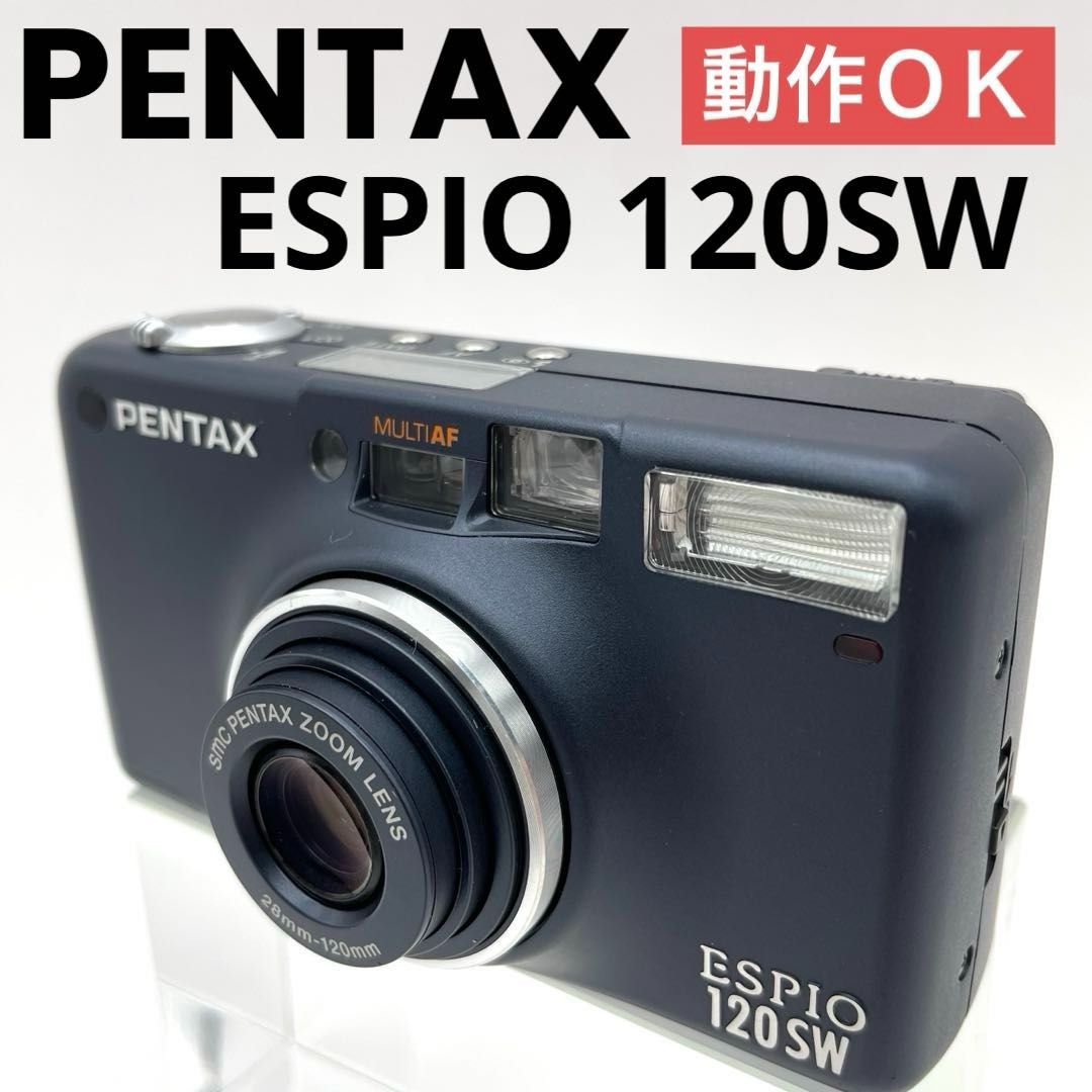 美品 PENTAX ESPIO 120SW ネイビー フィルムカメラ ジャンク品）PENTAX