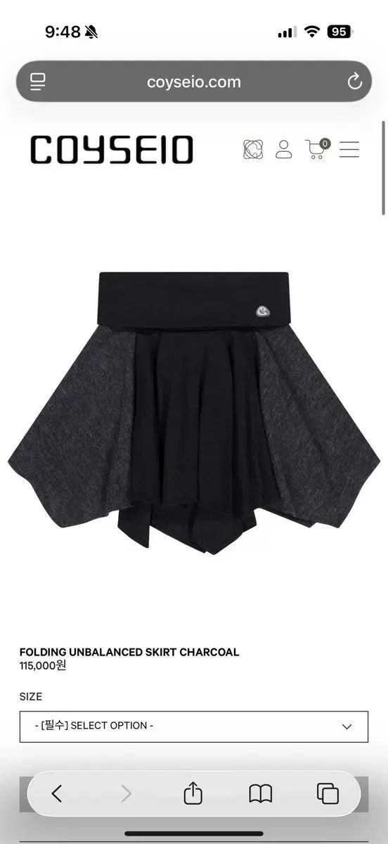 ISSEY MIYAKE イッセイミヤケ フォールディング アシンメトリー スカート チャコール