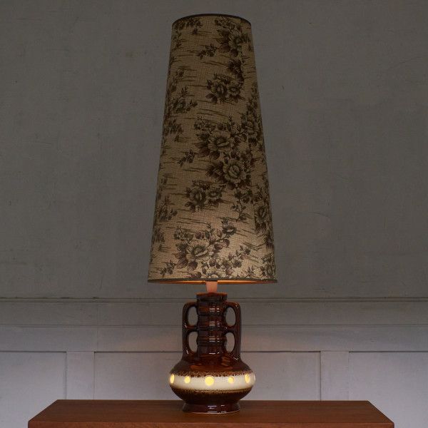 西ドイツ German Art Pottery ヴィンテージ テーブルランプ 陶器 スタンドライト 卓上照明 装飾 ファット ラヴァ アートポタリー 98231