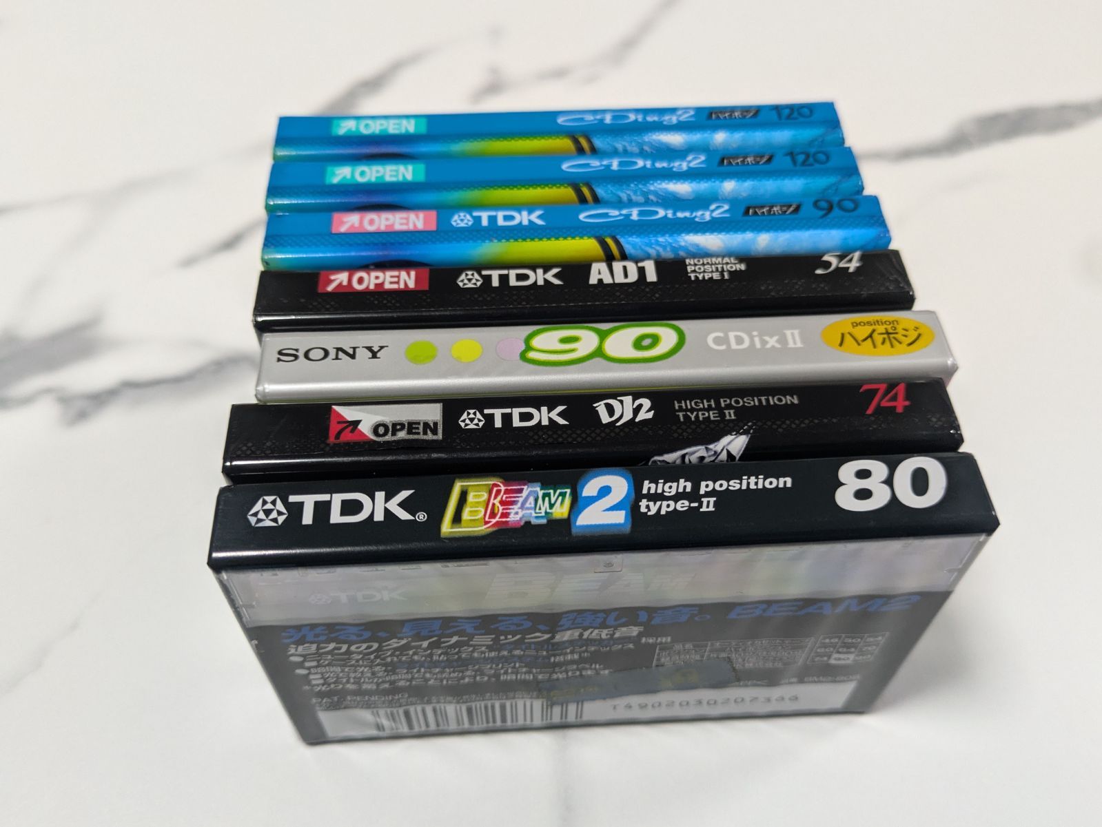 カセットテープ ハイポジ TDK CDiwg2 120分2個・90分・TDK DJ2 74分