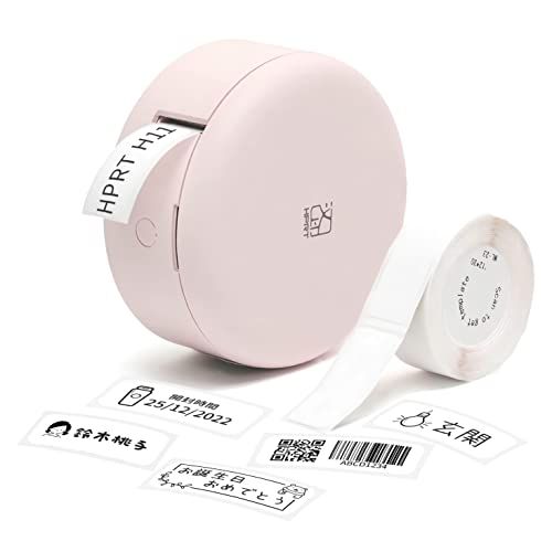 HPRT H11 ミニ ラベルライター 感熱 ラベル用紙付き スマホラベルプリンター サーマル式 ポータブル 小型 コンパクト ワイヤレス モバイルラベルメーカー (ピンク+1ロールラベル)k2-677