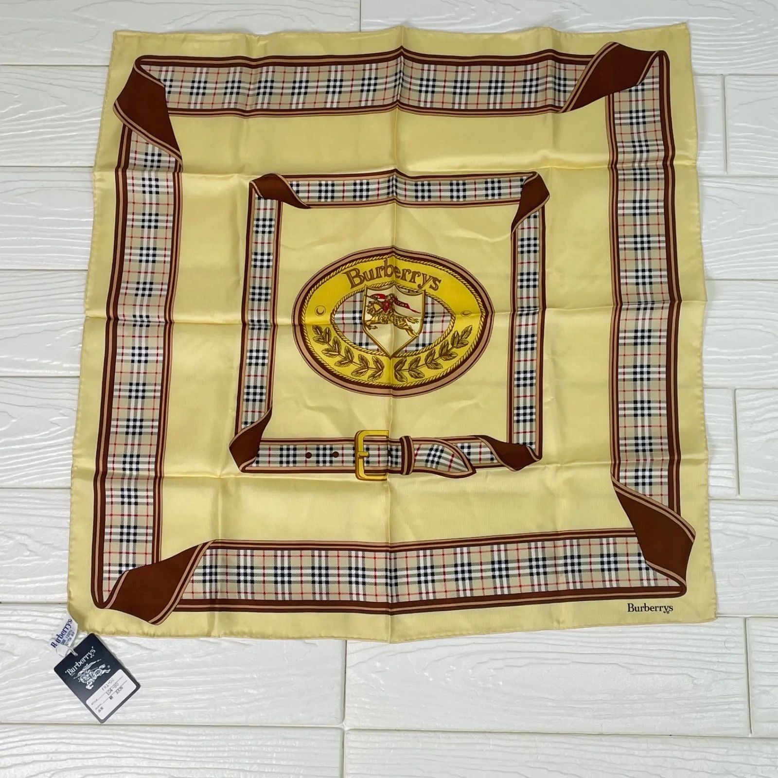 Burberry バーバリー　 スカーフ　ノバチェック　 シルク100%　ベージュ　タグ付き