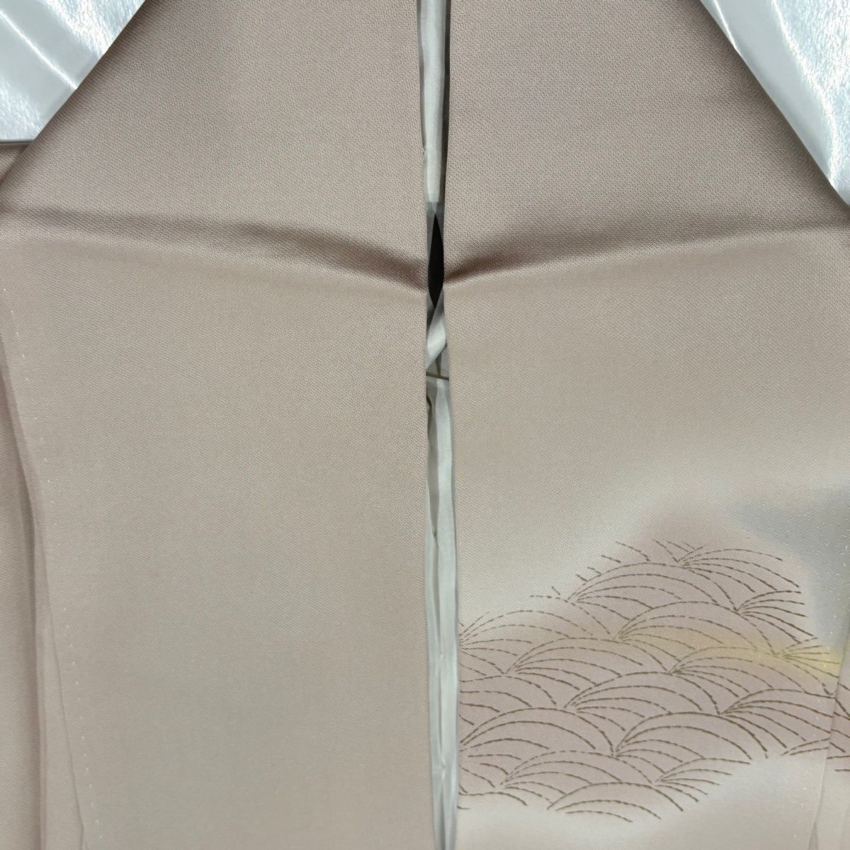 訪問着 身丈157cm 裄丈62cm S 袷 舟 草花 金銀彩 刺繍 薄小豆 正絹 秀