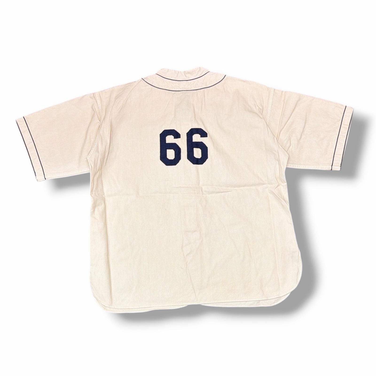 参考上代39600円 未使用 BOWWOW 25SS JOINT BASEBALL SHIRT ジョイントベースボールシャツ 半袖ゲームシャツ バウワウ BW251-JBBS オフホワイトエイジング XL 15069M