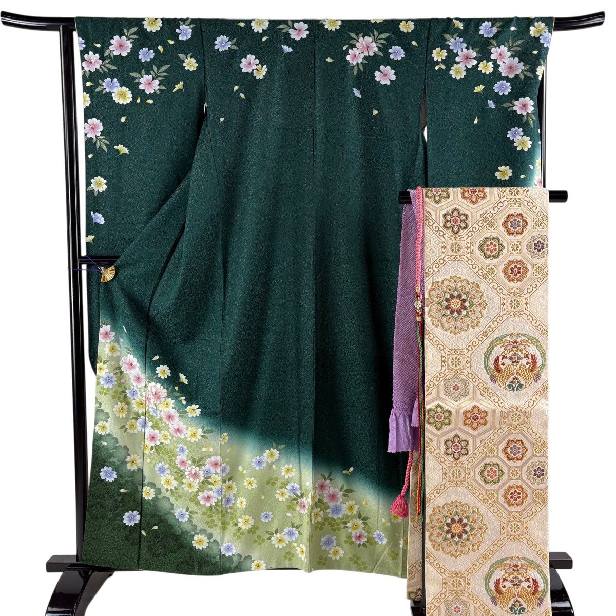 振袖 身丈160cm 裄丈65cm 正絹 名品 【中古】 美品】 振袖 身丈160cm 裄丈64cm M 袷 桜 花びら ぼかし 赤 正絹 名品