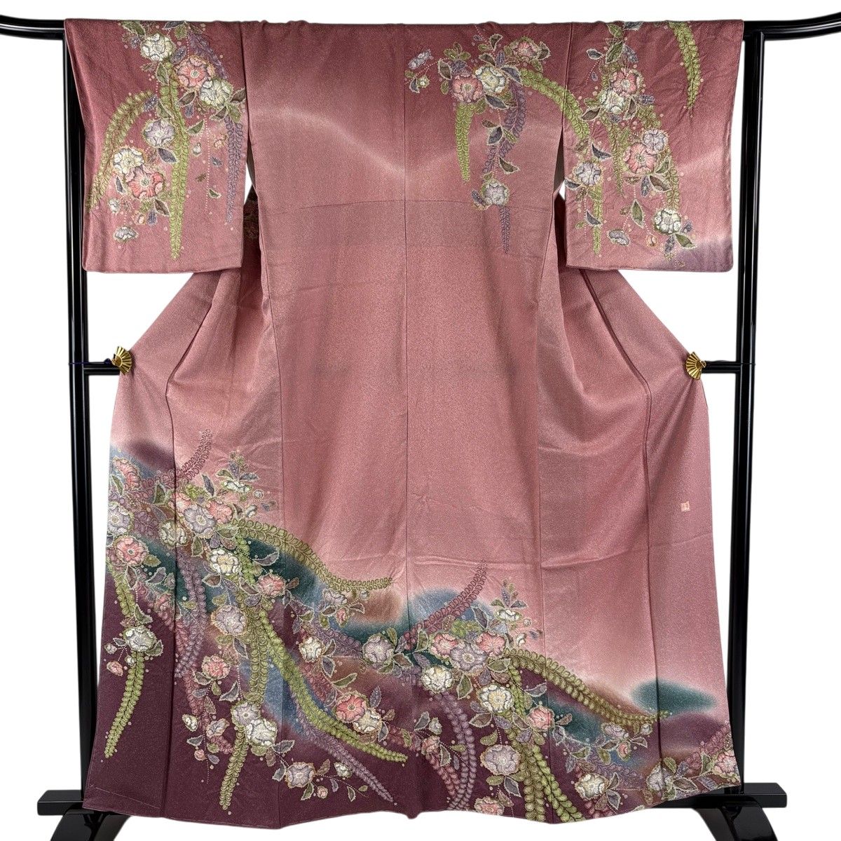 美品】 訪問着 身丈160.5cm 裄丈65cm M 袷 落款 辻が花 ぼかし ピンク