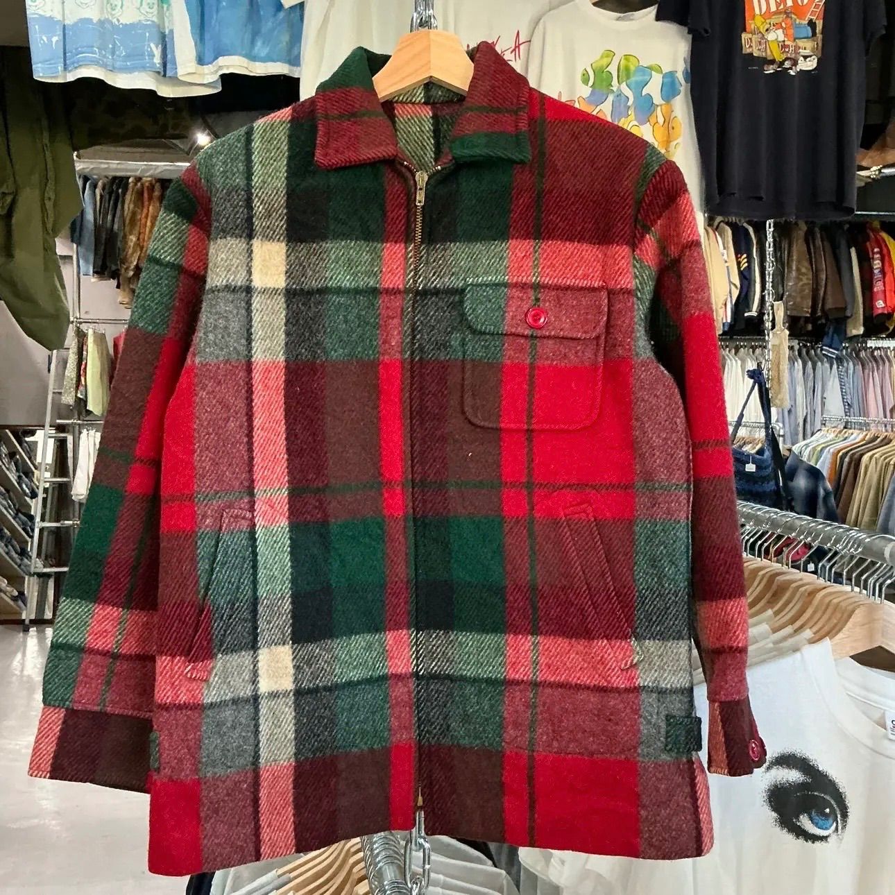 60s Check Wool Jacket チェックウールジャケット - メルカリ