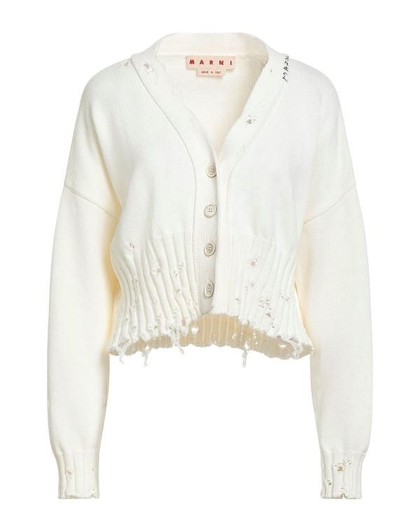 【送料無料】 マルニ レディース カーディガン アウター カーディガン Off White