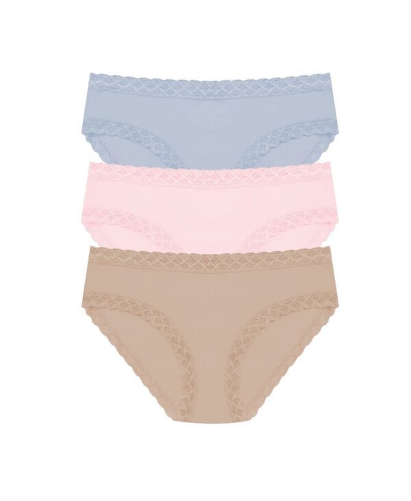 【送料無料】 ナトリ レディース パンツ アンダーウェア Bliss LaceTrim Cotton Brief Underwear 3Pack 156058MP Blue Mistdelicate Rselt Mcha